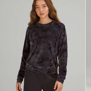 Lululemon Velour Warm Down Crew Top Long Sleeve 8 Grey